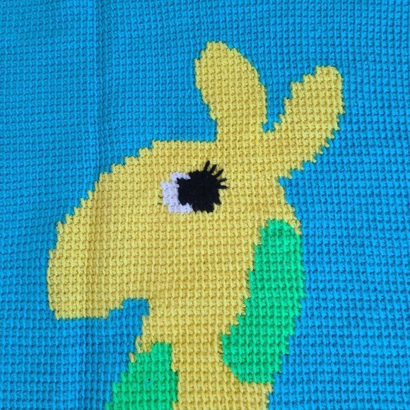 Vintage Crochet Giraffe Baby Blanket Throw - Picture 3 of 9